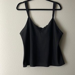 Black satin like top